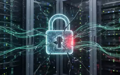 Ein stilisiertes, leuchtendes digitales Schlosssymbol vor unscharfen Serverracks und Datenströmen, das Datensicherheit symbolisiert. - Foto: über boerse-global.de