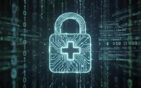 Leuchtendes digitales Vorhängeschloss-Symbol mit Schweizer Kreuz, überlagert von abstrakten Datenströmen und Binärcode, symbolisiert digitale Sicherheit. - Foto: über boerse-global.de