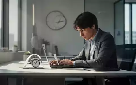 Eine Person arbeitet konzentriert an einem aufgeräumten Schreibtisch in einem ruhigen Büro, mit Fokus auf Zeitmanagement und Produktivität. - Foto: über boerse-global.de