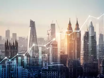 Abstrakte Darstellung der Londoner Skyline mit Anzeichen von Wirtschaftswachstum und Stabilität. - Foto: über boerse-global.de