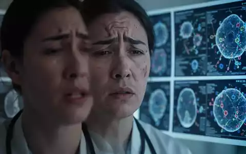Eine Person mit angespanntem Gesichtsausdruck, im Hintergrund unscharfe medizinische Dokumente, die die Komplexität der Fehldiagnose darstellen. - Foto: über boerse-global.de