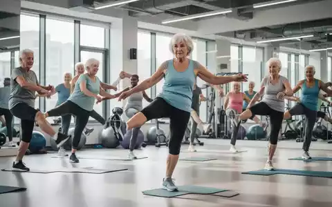 Senioren trainieren in einem Fitnessstudio, fokussiert auf Beinübungen zur Stärkung der Muskulatur und Erhaltung der Mobilität. - Foto: über boerse-global.de