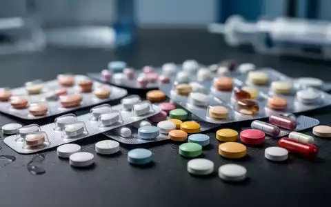 Nahaufnahme verschiedener Medikamentenpillen, einige in Blisterpackungen, andere lose, auf einer dunklen Oberfläche. - Foto: über boerse-global.de