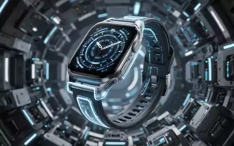 Nahaufnahme einer futuristischen Smartwatch mit leuchtendem Bildschirm, die einen neuen, eleganten Bandbefestigungsmechanismus zeigt. - Foto: über boerse-global.de