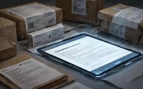 Nahaufnahme verschiedener Verpackungsmaterialien mit digitalen Überlagerungen, die Compliance und Gesetzgebung darstellen. - Foto: über boerse-global.de