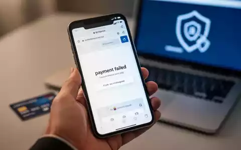 Eine Hand hält ein Smartphone mit einer betrügerischen Online-Shop-Website und einer Fehlermeldung zur Zahlung. - Foto: über boerse-global.de