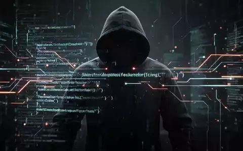 Digitale Firewall mit leuchtenden Code- und Datenzeilen, im Hintergrund eine schattenhafte Hacker-Silhouette. - Foto: über boerse-global.de