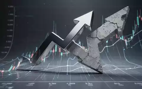 Eine aufwärts gerichtete Metallpfeil und ein abwärts gerichteter Betonpfeil auf einem stilisierten Finanzdiagramm, das Gewinner und Verlierer darstellt. - Foto: über boerse-global.de