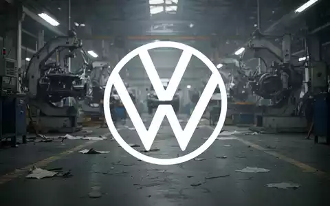 Eine weitläufige, schwach beleuchtete Fabrikhalle der Automobilindustrie mit verschwommenen Maschinen im Hintergrund, die Rückgang andeutet. - Foto: über boerse-global.de
