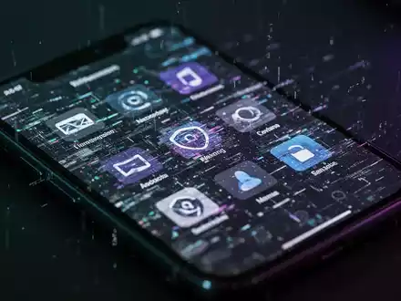 Ein Smartphone-Bildschirm zeigt eine chaotische, verpixelte Darstellung mit digitalen Störungen und verzerrten Symbolen. - Foto: über boerse-global.de
