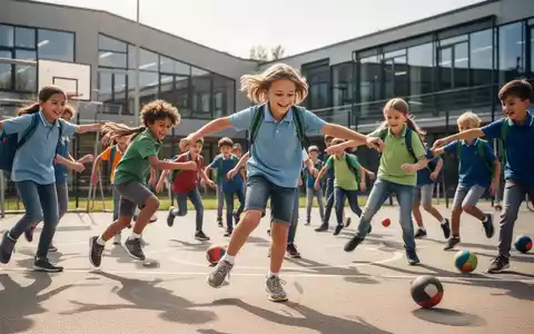 Schüler nehmen an einer Sportaktivität im Freien teil, um mentale Fitness zu fördern. Fokus auf Freude und Bewegung. - Foto: über boerse-global.de