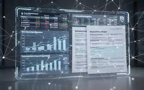 Eine digitale Benutzeroberfläche mit Finanzdaten und deutschen Steuerformularen, die die Digitalisierung von Steuerverfahren darstellt. - Foto: über boerse-global.de