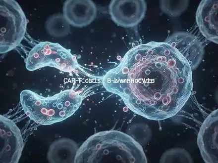 Mikroskopische Ansicht von CAR-T-Zellen, die mit B-Lymphozyten interagieren, symbolisch für Zelltherapie bei Autoimmunerkrankungen. - Foto: über boerse-global.de