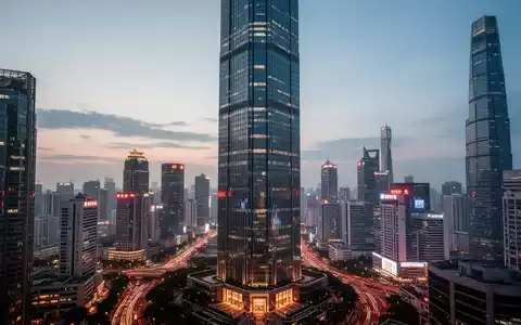 Moderner Wolkenkratzer in einem geschäftigen asiatischen Finanzviertel bei Dämmerung, der Stadtlichter reflektiert. - Foto: über boerse-global.de
