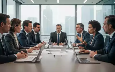 Eine Gruppe von Fachleuten diskutiert in einem modernen Konferenzraum über Dokumente und Laptops. Fokus auf Verhandlung und Debatte. - Foto: über boerse-global.de