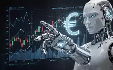 Eine Roboterhand, die nach digitalen Finanzdiagrammen und einem Euro-Symbol greift, symbolisiert den Wertanstieg von X Square Robot. - Foto: über boerse-global.de