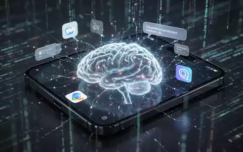Smartphone-Bildschirm mit KI-Automatisierung, neuronalem Netzwerk und Textblasen für natürliche Sprachverarbeitung. - Foto: über boerse-global.de