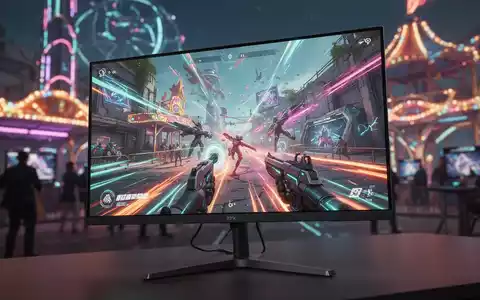 Ein schlanker, moderner 27-Zoll-Monitor zeigt eine lebendige, brillenfreie 3D-Gaming-Szene mit dynamischen, farbenfrohen Grafiken. - Foto: über boerse-global.de