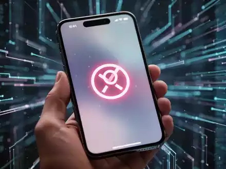 Nahaufnahme eines iPhone 17 Pro Max mit Ladesymbol auf dem Bildschirm, in einer Hand vor verschwommenem digitalem Hintergrund. - Foto: über boerse-global.de