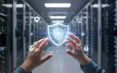 Kinderhände interagieren mit einer holografischen Benutzeroberfläche, die digitale Sicherheitssymbole und ein Schild anzeigt. - Foto: über boerse-global.de
