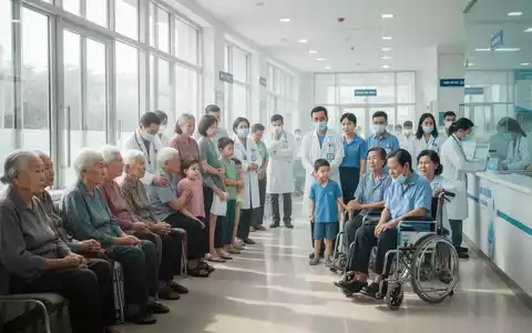 Vietnamesische Bürger, darunter Senioren und Familien, warten in einem modernen Gesundheitszentrum in Hanoi auf kostenlose medizinische Checks. - Foto: über boerse-global.de