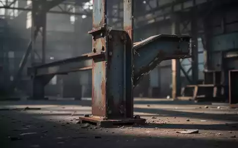 Ein einzelner, angelaufener Stahlträger, der Rückgang und Verschleiß symbolisiert, vor einem verschwommenen Industriehintergrund. - Foto: über boerse-global.de