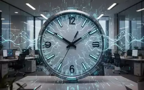 Eine stilisierte Uhr mit digitalen Elementen und neuronalen Netzmustern, die Zeitmanagement und KI-Integration symbolisiert. - Foto: über boerse-global.de