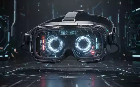 Zerlegtes AR/VR-Headset mit leuchtenden Komponenten, symbolisiert ungewisse Zukunft von Apples Vision Pro. - Foto: über boerse-global.de