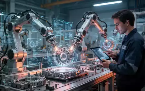 Roboterarme in einer Hightech-Fabrik, Symbol für Automatisierung und deren Auswirkungen auf deutsche Industrie und Wirtschaft. - Foto: über boerse-global.de