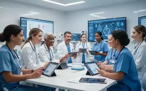 Gesundheitsfachkräfte, darunter Physiotherapeuten und Pflegekräfte, nehmen an einer modernen digitalen Weiterbildung in einem hellen medizinischen Raum teil. - Foto: über boerse-global.de