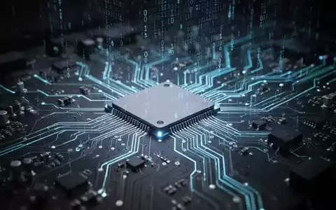Eine Nahaufnahme einer leuchtenden Leiterplatte mit digitalen Datenströmen, die Software-Updates und Cybersicherheit symbolisieren. - Foto: über boerse-global.de