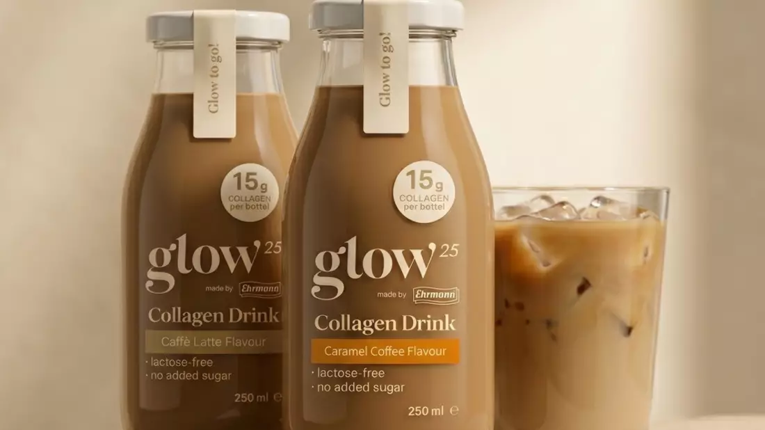 Glow25 und Ehrmann bringen Glow To Go Coffee in den Handel: trinkfertiges Kaffeegetränk mit zugesetztem Kollagen - Bild: presseportal.de