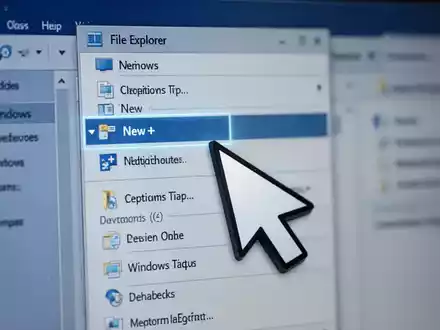 Ein Computermauszeiger wählt 'Neu+' aus einem Windows-Datei-Explorer-Kontextmenü aus, symbolisiert die PowerToys-Vorlagenfunktion. - Foto: über boerse-global.de
