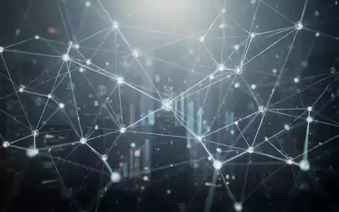 Ein abstraktes digitales Netzwerk aus leuchtenden Linien und Knoten, das dezentrale Finanzen symbolisiert, mit weichem Licht. - Foto: über boerse-global.de