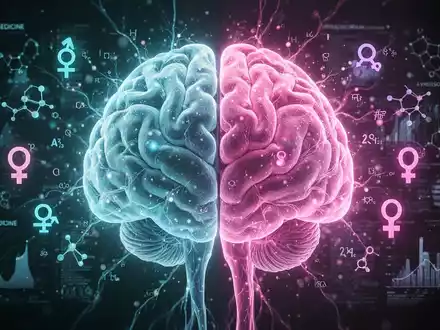 Ein stilisiertes Gehirn mit leuchtenden neuronalen Pfaden, das die geschlechts- und genderspezifische Präzisionsmedizin in der Neurologie darstellt. - Foto: über boerse-global.de