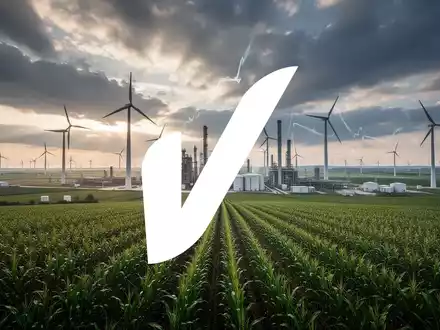 Weite, moderne Agrarlandschaft unter dramatischem Himmel, symbolisiert erneuerbare Energien und bioindustrielles Wachstum. - Foto: über boerse-global.de