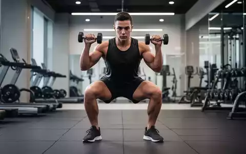 Eine Person führt eine Kniebeuge mit dem eigenen Körpergewicht in einem modernen Fitnessstudio aus, Fokus auf Muskeln und Form. - Foto: über boerse-global.de