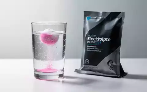 Ein Glas Wasser mit aufgelöstem Pulver und einer modernen Verpackung von Elektrolyt-Pulver auf einer hellen Oberfläche. - Foto: über boerse-global.de