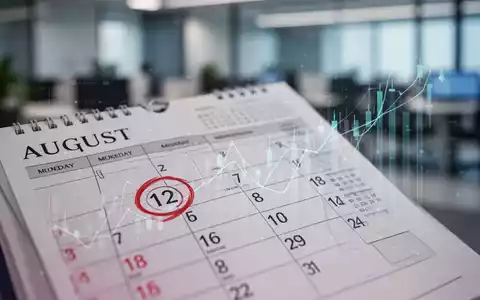 Ein Kalenderblatt mit dem 12. August ist eingekreist, überlagert von einem stilisierten Diagramm, das Cashflow darstellt. - Foto: über boerse-global.de