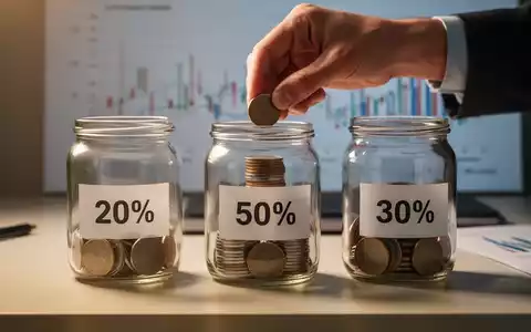 Eine Hand legt Münzen in ein Glas mit der Aufschrift '20%', neben Gläsern für '50%' und '30%', auf einem Schreibtisch. - Foto: über boerse-global.de