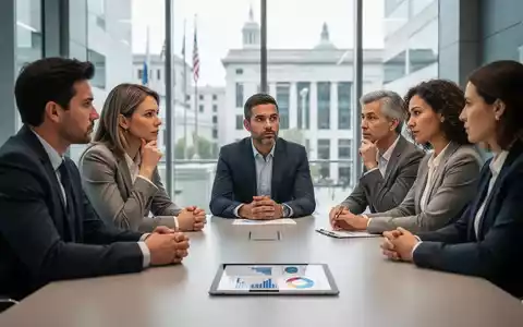 Menschen sitzen an einem Konferenztisch und diskutieren Finanzthemen, symbolisierend die Reform der Altersvorsorge für Selbstständige. - Foto: über boerse-global.de