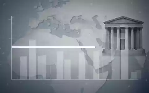 Ein stilisierter, horizontaler Balkengrafik, der eine Seitwärtsbewegung des Marktes darstellt, mit angedeuteten Iran- und Fed-Symbolen im Hintergrund. - Foto: über boerse-global.de