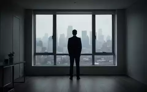 Eine einzelne, silhouettierte Person steht in einem spärlichen, modern eingerichteten Apartment und blickt aus einem Fenster. - Foto: über boerse-global.de