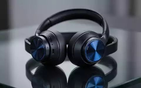 Schwarze Over-Ear-Kopfhörer mit sichtbaren Treibern auf reflektierender Oberfläche, betont Audiotechnologie. - Foto: über boerse-global.de
