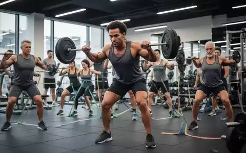 Eine Gruppe von Menschen unterschiedlichen Alters trainiert mit Gewichten und Widerstandsbändern in einem modernen Fitnessstudio. - Foto: über boerse-global.de