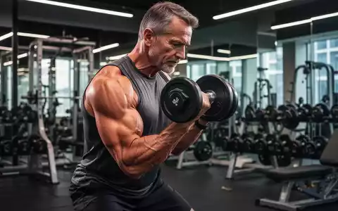 Ein Mann über 40 trainiert mit einer Hantel in einem modernen Fitnessstudio, um die körperliche Leistungsfähigkeit zu erhalten. - Foto: über boerse-global.de