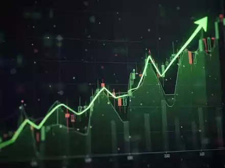 Ein digitaler Finanzchart mit einer stark ansteigenden grünen Linie, die einen Aktienkursanstieg darstellt. - Foto: über boerse-global.de