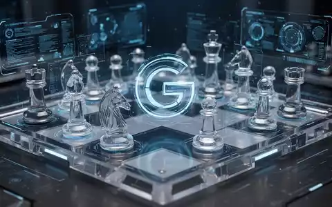 Ein futuristisches, transparentes Schachbrett mit holografischen Figuren, das Datenströme und digitale Schnittstellen widerspiegelt. - Foto: über boerse-global.de