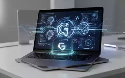 Offenes Apple MacBook Pro mit KI-gestützter Oberfläche und holografischem Gemini-Logo für intelligente Automatisierung. - Foto: über boerse-global.de