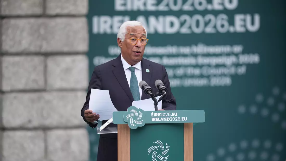 Neben Selenskyj war auch EU-Ratspräsident António Costa zu Gast in Dublin. - Bild: Niall Carson/PA Wire/dpa